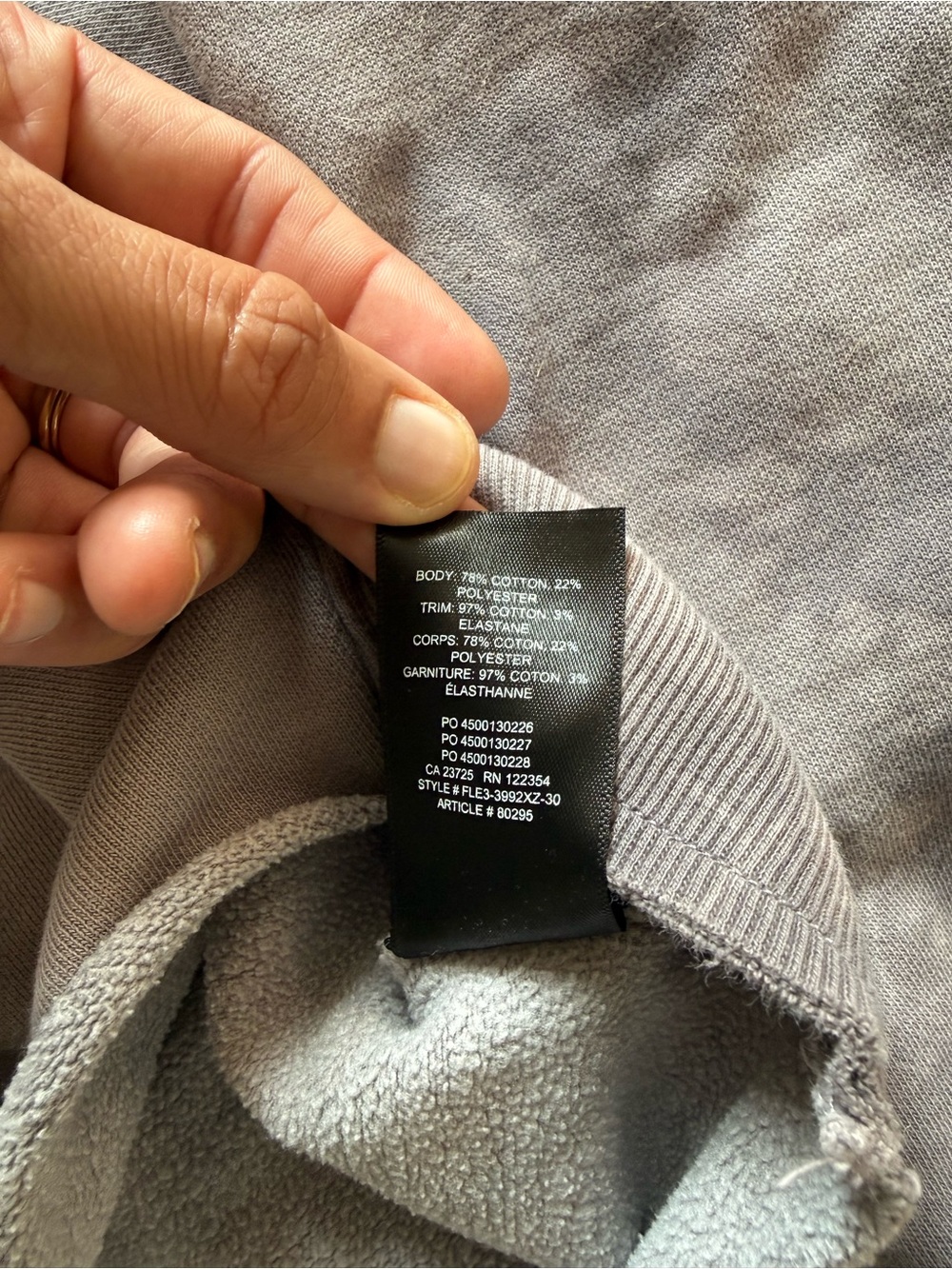 Aritzia TNA Cozy Fleece Cropped Crew Sweatshirt Gray Tie Dye Size 1 - Picture 5 of 6